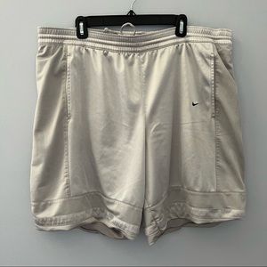 Nike Basketball Athletic Shorts Mens XL Silver Gray Shiny Short Drawstring